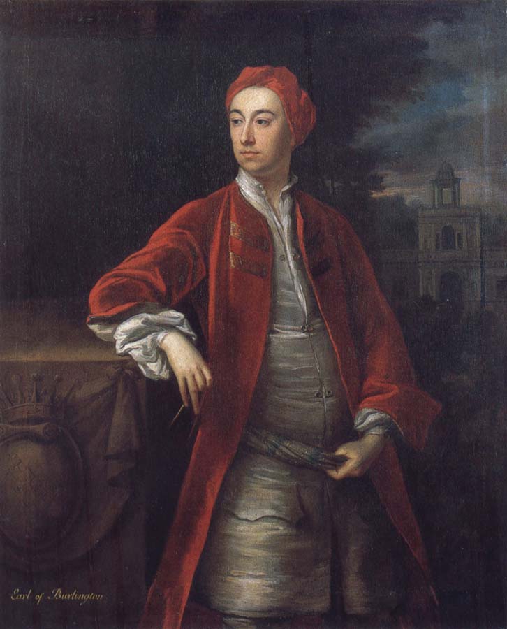 Richard Boyle 3rd Earl of Burlington,with the Bagnio at Chiswick House,Middlesex